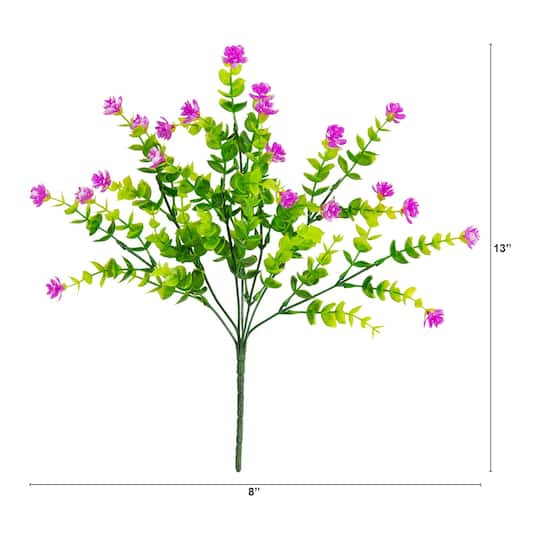 13" UV Resistant Artificial Flowering Mini Rose Bushes